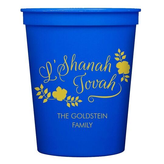Floral L'Shanah Tovah Stadium Cups